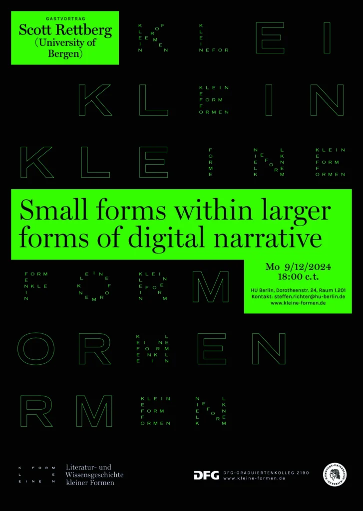 Scott Rettberg: Small forms within larger forms of digital narrative